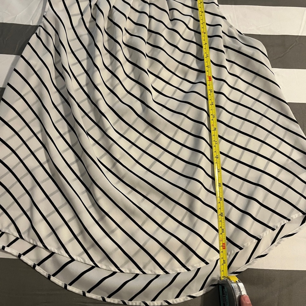 Worthington Diagonal Striped Blouse - Black and White - Picture 3 of 4